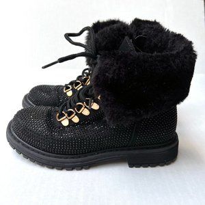Report Emery Girl's Winter Booties Black Beaded Size 2